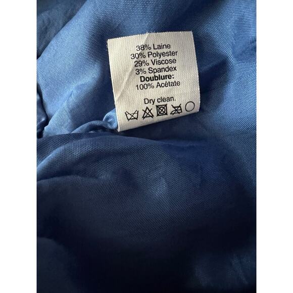 J.Crew Royal Blue Mini Skirt Size 4 Wool Blend Elastic Waist Pull-On Lined - Picture 8 of 8